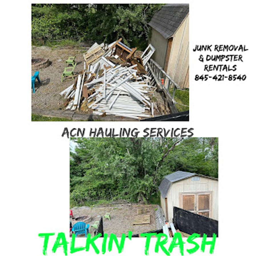 Debris pile before haul